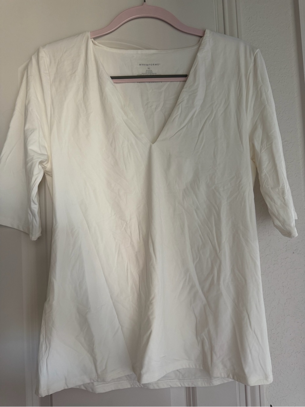 White V-Neck Women's Forme Top by White House Black Market